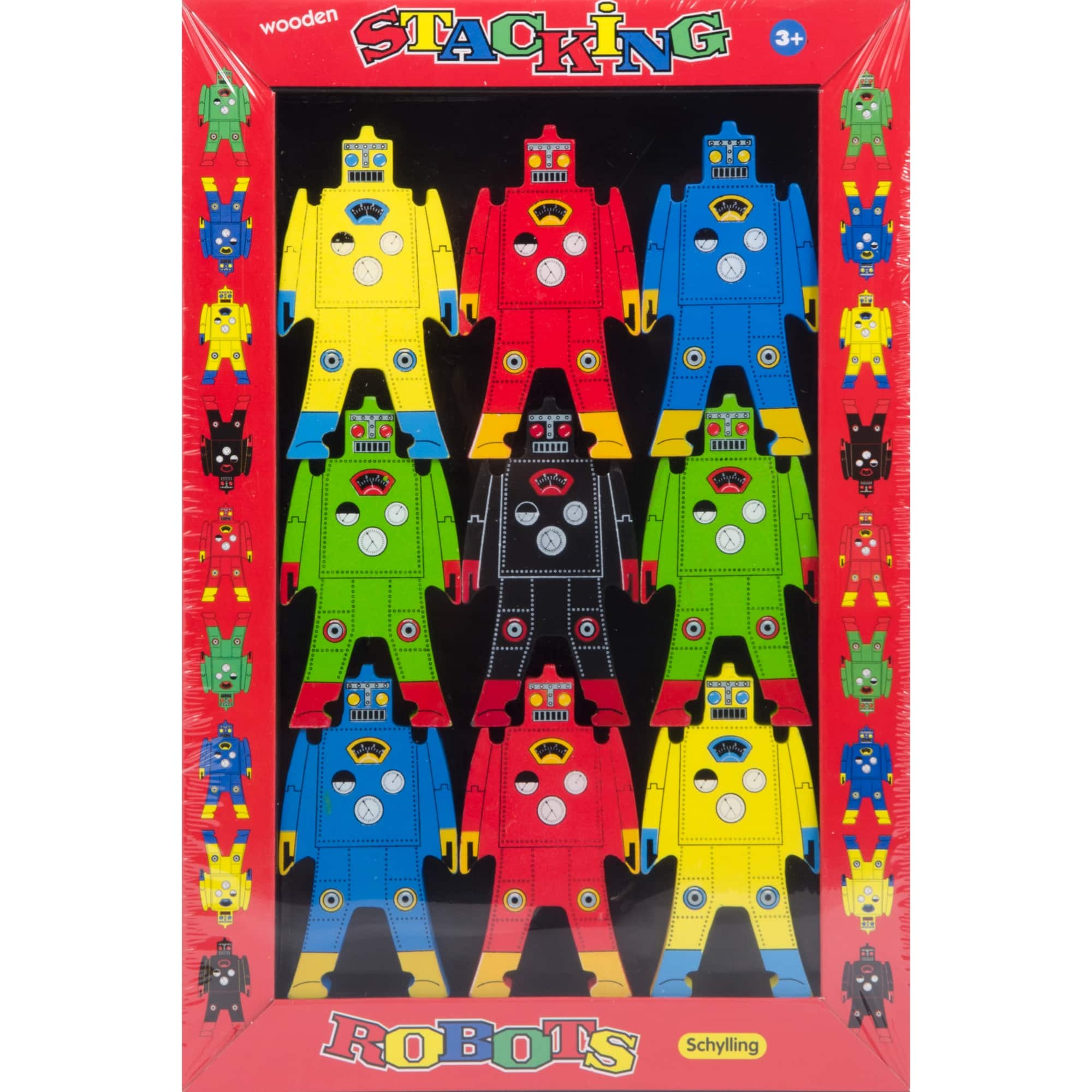 Schylling Wooden Stacking Robot Figures